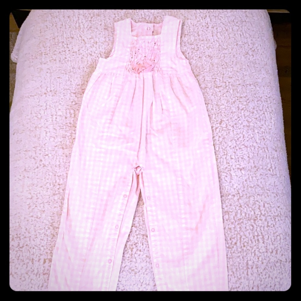 Gymboree pink gingham one piece romper